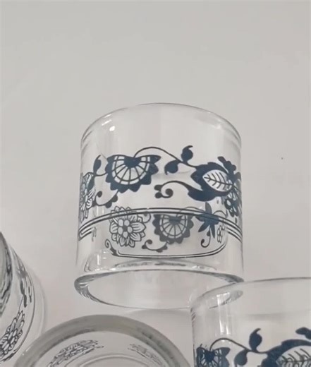 Vintage Corelle by Corning Old Town Blue Pattern Clear Glass Napkin Rings Set of 6/vintage Blue Onion Style Napkin Rings/vintage Dishware - Etsy