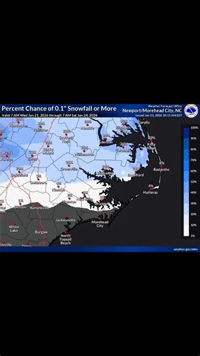 The "Point" map is the official NWS snowfall forecast in inches during the time period shown on the graphic. This snowfall amount is determined by NWS forecasters to be the most likely outcome based on evaluation of data from computer models, satellite, radar, and other observations. The "Range" map is the 25th percentile (lower number) to 75th percentile (higher number) of possible snowfall amounts based on the Weather Prediction Center (WPC) Super Ensemble output during the time period of the 