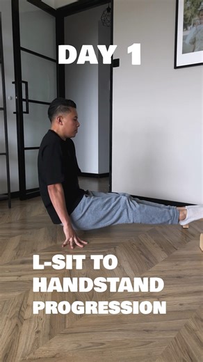 L-SIT to HANDSTAND progression #calisthenics #lsittohandstand