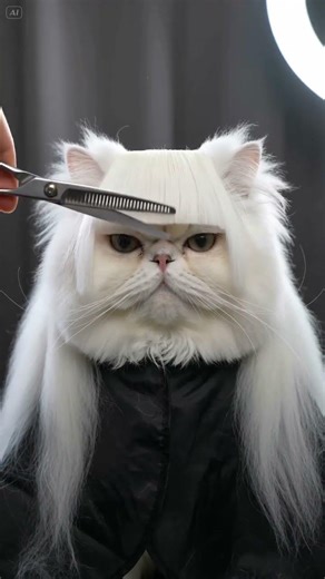 Persian cat gets a bob cut and looks absolutely ridiculous #catsoftiktok #petgrooming #funny