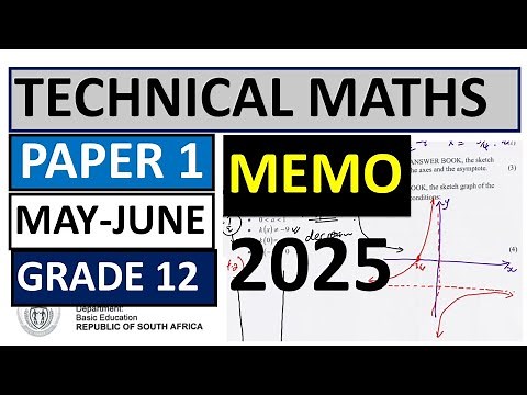 MEMO 2025 TECHNICAL MATHEMATICS PAPER 1 GRADE 12: MAY-JUNE FINAL EXAMS [THUNDEREDUC] GRADE 12