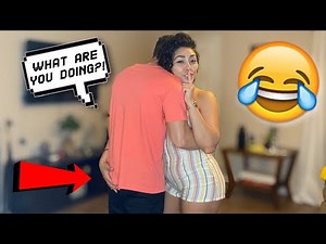 Asking My Boyfriend For A HUG Then Squeezing His CHEEKS! *Hilarious*