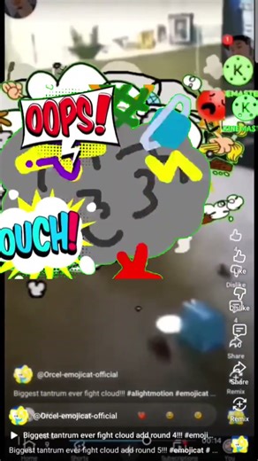 Biggest tantrum ever fight cloud add round 7!!! #emojicat #alightmotion #fightcloud