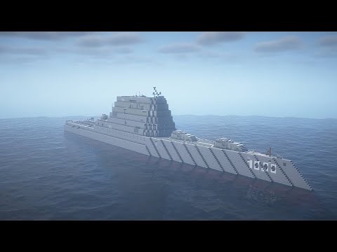 Minecraft: How to build a Military Ship in Minecraft (USS Zumwalt) Minecraft Military Ship Tutorial