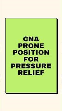 CNA Prone Position for Pressure Relief |CNA Patient Positioning Guide for the CNA Exam#nursingskills