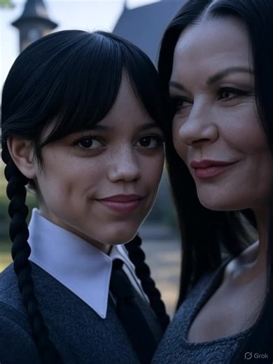 Wednesday Addams x Morticia Addams lesbian kissing 30 #AI #AIart #AIvideo #yuri #lesbian