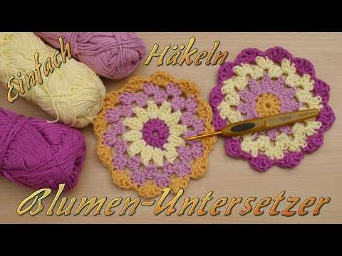 Blumen-Untersetzer häkeln #2