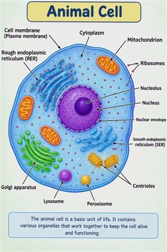 🔬 Animal Cell | Animal Cell Parts & Functions #science #education #biology #study