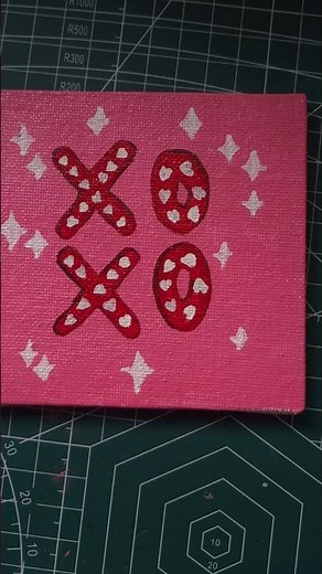 Cute Mini Canvas Painting | Easy XOXO Acrylic Art 🎨 #shorts