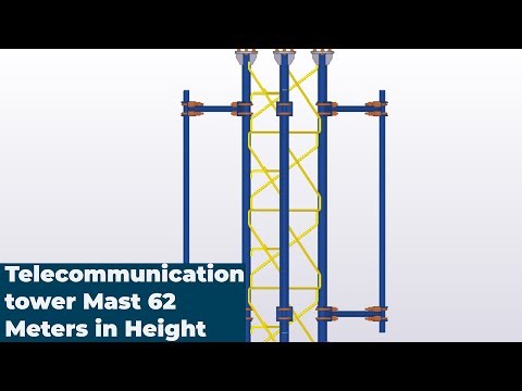 Telecommunication tower Mast 62 Meters Export to AutoCAD