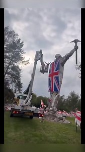 🚨NEW: In Brownhills, Walsall, patriots drape the miner monument in a British flag, cheering defiantly. Their message: "For every flag you remove, we’ll raise five more!" 🇬🇧 How does it look? #fypageシ #viralpost2025シ #fypシ゚viralシfypシ゚ #fypシ゚viralシ #fyp #fypシ゚viralシfypシ゚viralシ #fypviralシfypviralシalシ #fypviral #fypviralシ #fypシ゚ | Who Has Your Vote