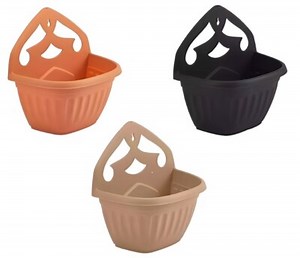 Athens Wall Hanging Planter Garden Flower Pots Sturdy Plastic Hanging Basket  | eBay UK