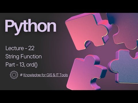 Lecture - 22 String Function, Part - 13 ord()
