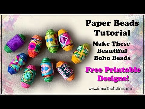 BoHo Paper Beads - Hot Colours - Free Printables! Make These Paper Beads With Me.