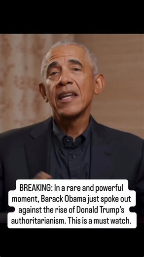 Democratic Wins Media on Instagram: "BREAKING: In a rare and powerful moment, Barack Obama just spoke out against the rise of Donald Trump’s authoritarianism. This is a must watch. Follow @democraticwinsmedia and @reallyamericanmedia for more."