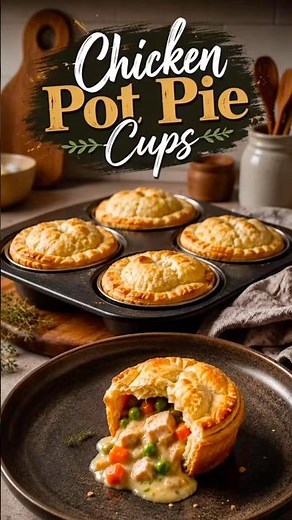 Easy Chicken Pot Pie Cups in a Muffin Tin