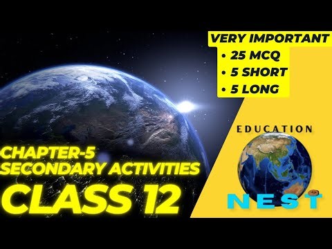 Chapter 5 “Secondary Activities” class 12th 25mcq 5 short questions answers easy explanations 