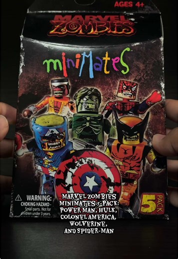 Marvel Zombies Minimates 5-Pack: Zombie Power Man, Zombie Hulk, Zombie Colonel America, Zombie Wolverine, and Zombie Spider-Man! (Also Zombie Wasp’s Head) HAPPY HALLOWEEN! #Unboxing #MarvelZombies #Marvel #fyp #Spiderman