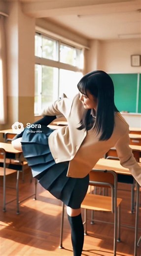 放課後の脚が上がらないAI女子高生の笑い