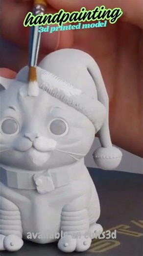 Cute Cat Miniature Painting | 3D Printed STL Reel