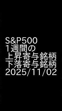 S&P500 ～ 2025年10月26日から11月2日の上昇銘柄 & 下落銘柄トップ5 #投資 #sp500 #チャート分析 #相場解説