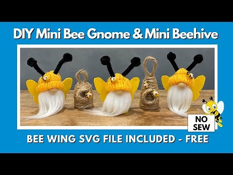 DIY Mini bee gnomes and mini beehives/no sew gnome tutorial