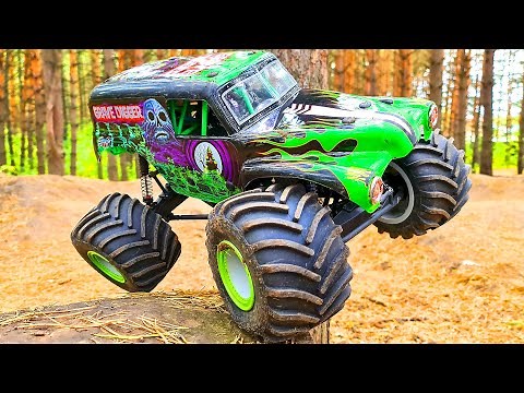 Monster Truck Grave Digger Back Flip, Jumps, Racing, Crashes, Action – RC Losi LMT