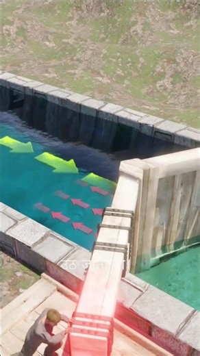 How Water Controls Giant Gates#shorts