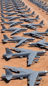 Ghost Fleet of Arizona! 94 B-52 Stratofortress bombers sleeping at AMARG. Davis-Monthan AFB keeps them ready. Are these nuclear giants waiting for WW3? 🇺🇸☢️ . . #military #usa #USAirForce #Aviation #StrategicBomber #AircraftGraveyard #AirPower #NuclearTriad #History | Military Addict