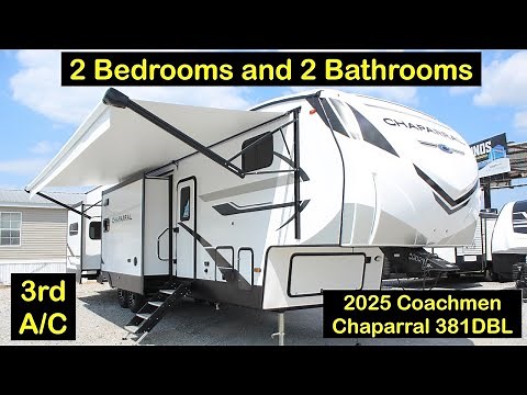 New Fifth Wheel RV with 2 Bedrooms! 2025 Coachmen Chaparral 381DBL