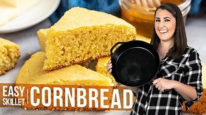 It takes mere minutes to whip up this sweet cornbread and everyone always loves it! ✅ RECIPE: https://thestayathomechef.com/easy-skillet-cornbread/ #cornbread | The Stay At Home Chef