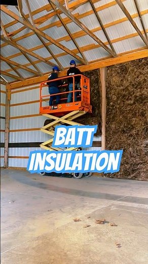 Installing Fiberglass Batt Insulation #polebarn #construction #insulation #fiberglass #shorts