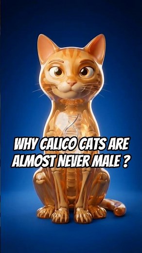 Why Calico Cats Are Almost Never Male? #CatFacts #PetScience #CatGenetics #OrangeCat #CalicoCat