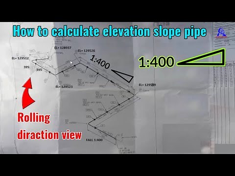 How to calculate slope pipe elevation | How to view diraction isometric pipe drawing