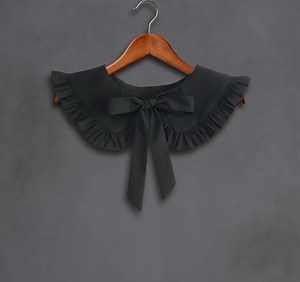 Detachable Layering Collar : Wide Black Cotton Frill Collar - Etsy