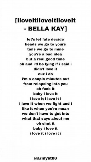 bella kay - iloveitiloveitiloveit (lyrics)