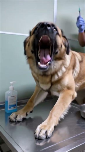 Dramatic 150lb Leonberger’s Viral “Opera Scream” After Tiny Vaccine Poke