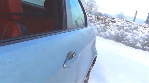 Winter drifting in the snow with a sports car