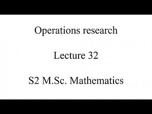 Operations research lecture 32 minimum path problem