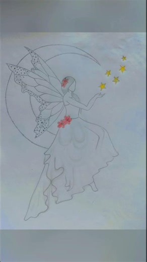 Fairy on the moon!🪄🌙 #drawing #fairy #beautiful