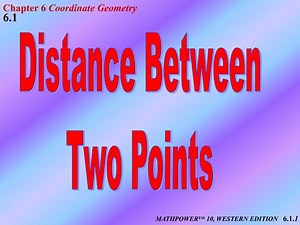 Distance Between Two Points - SlideServe