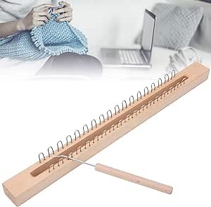 Scarf Weaving Loom Kit,Rectangular Wooden Weaving Loom Hand Wool Knitting Machine with Elbow Crochet Hook DIY Yarn Knitting Tool for Knitting