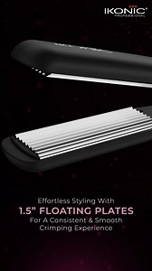 Introducing the Ikonic Pro Titanium Crimp – The Ultimate Styling Tool!​ With Titanium Micro-Ridge Technology and a 1.5-inch Floating Plate, it adds texture, volume, and shine while giving you perfectly smooth crimps every time.​ ​ #IkonicProfessional #IkonicStyle #IkonicHairStylingTools #IkonicHair #IkonicLook #CraftedByProfessionals | Ikonic Professional