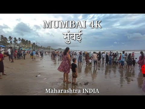 Mumbai Juhu Beach Walk, India's Most Crowded Beach 4K HDR