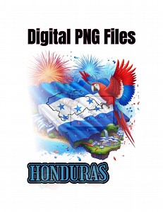 Honduras Flag & Scarlet Macaw PNG: National Symbol Digital Art - Etsy