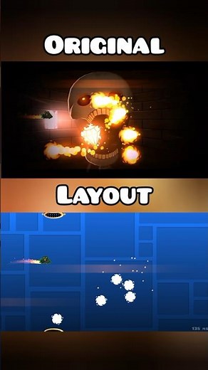 Skeletal Shenanigans: Original vs Layout in Geometry Dash #geometrydash #gd #shorts