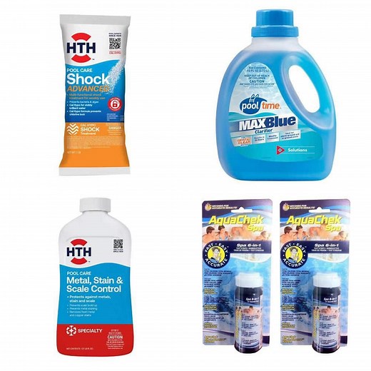 Saltwater Pool Shock & Balance Kit – Shock, Clarifier, Stain & Scale Control & 6‑Way Strips - The Home Depot