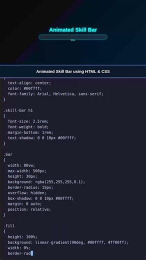 Awesome Animated Bars | HTML CSS #webdev #htmlcss #coding