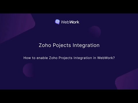 How to enable Zoho Projects in WebWork?