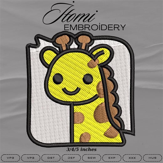 Giraffe Embroidery Design, Safari Animal Patch, Baby Nursery Machine Embroidery File - Etsy